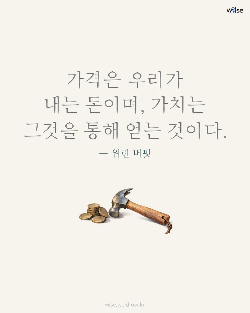 가격은 우리가 내는 돈이며, 가치는 그것을 통해 얻는 것이다. — 워런 버핏 포토카드