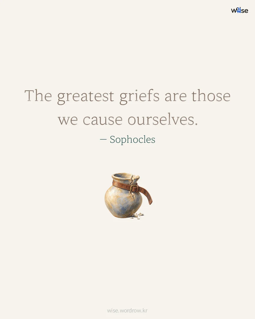 The greatest griefs are those we cause ourselves. — Sophocles 포토카드