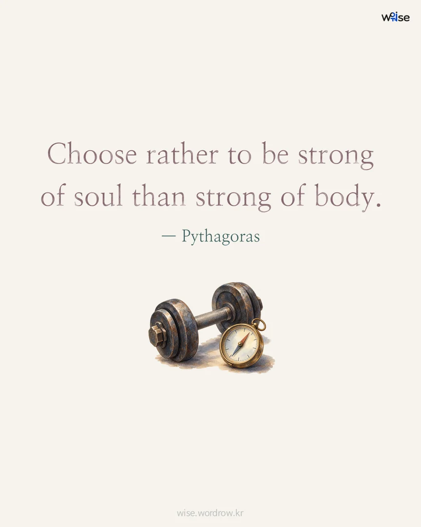 Choose rather to be strong of soul than strong of body. — Pythagoras 포토카드