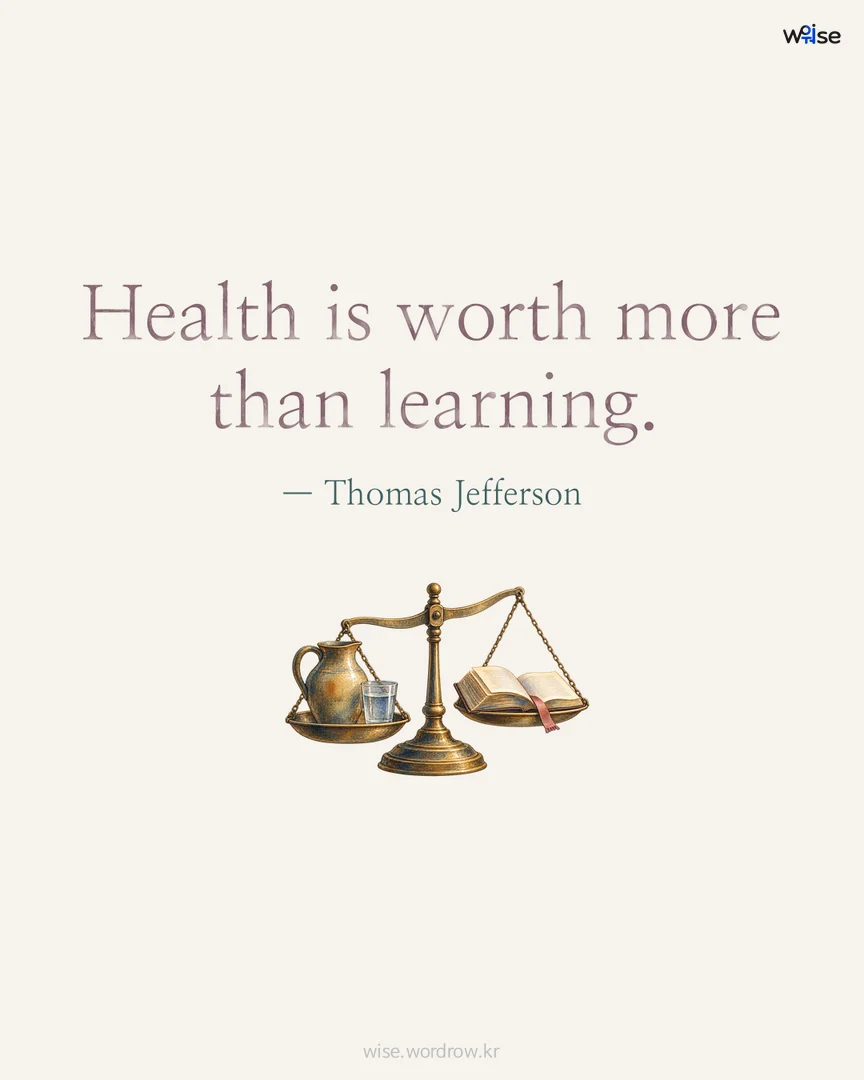 Health is worth more than learning. — Thomas Jefferson 포토카드