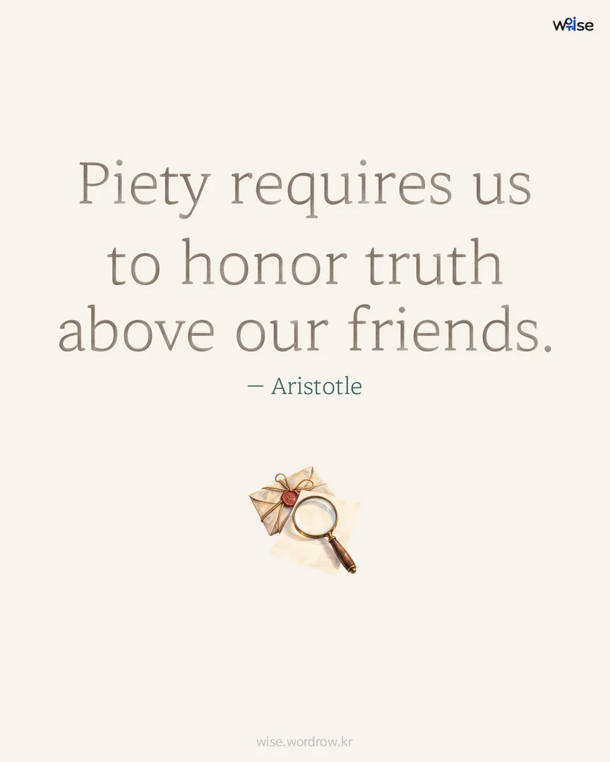 Piety requires us to honor truth above our friends. — Aristotle 포토카드