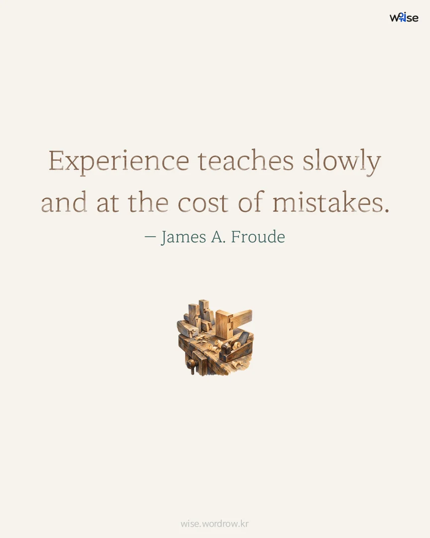 Experience teaches slowly and at the cost of mistakes. — James A. Froude 포토카드