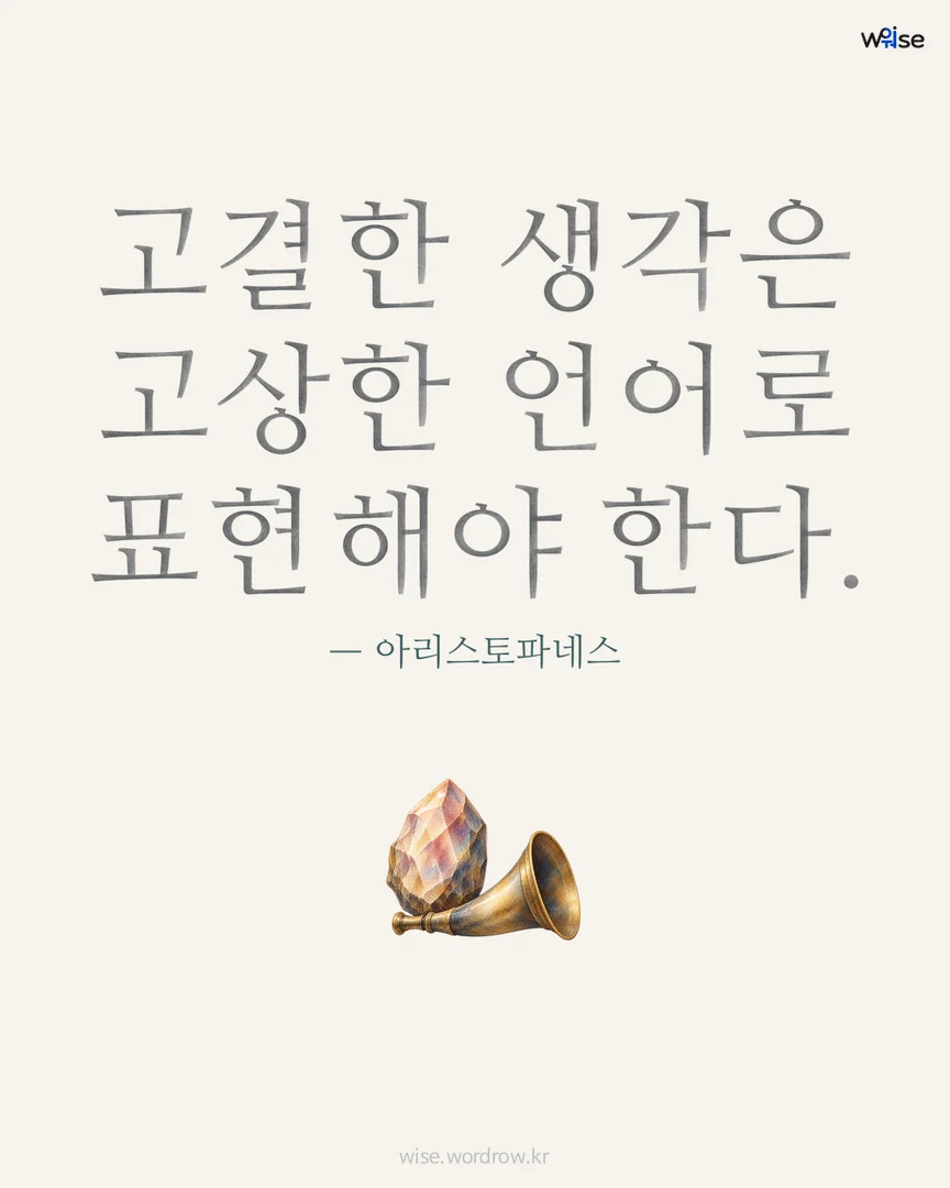 고결한 생각은 고상한 언어로 표현해야 한다. — 아리스토파네스 포토카드