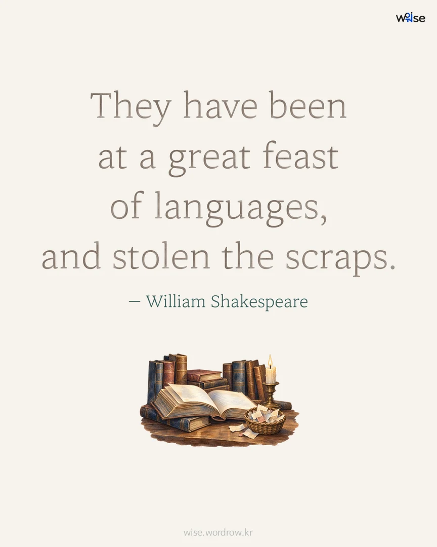 They have been at a great feast of languages, and stolen the scraps. — William Shakespeare 포토카드