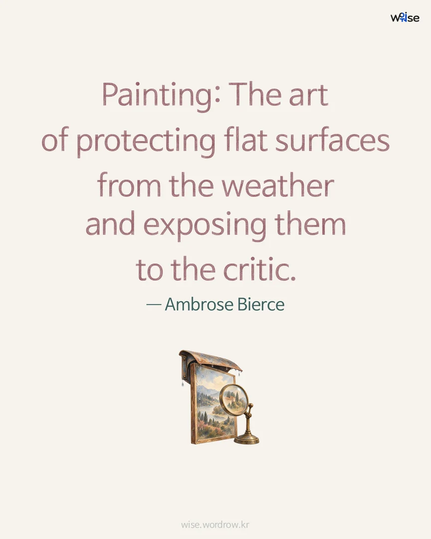 Painting: The art of protecting flat surfaces from the weather and exposing them to the critic. — Ambrose Bierce 포토카드