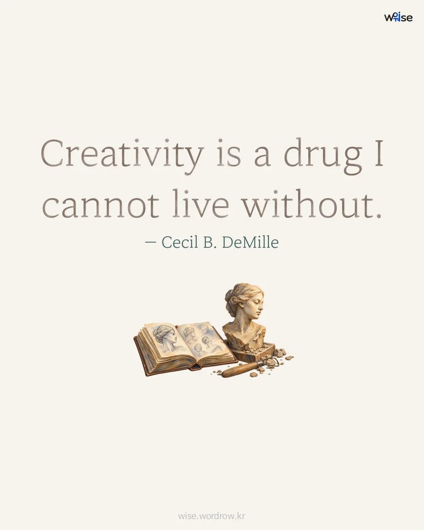 Creativity is a drug I cannot live without. — Cecil B. DeMille 포토카드