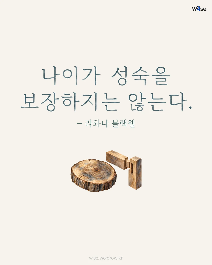 나이가 성숙을 보장하지는 않는다. — 라와나 블랙웰 포토카드