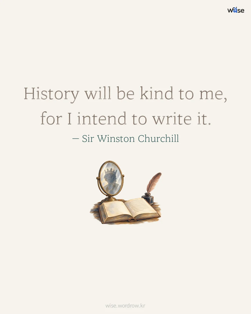 History will be kind to me, for I intend to write it. — Sir Winston Churchill 포토카드
