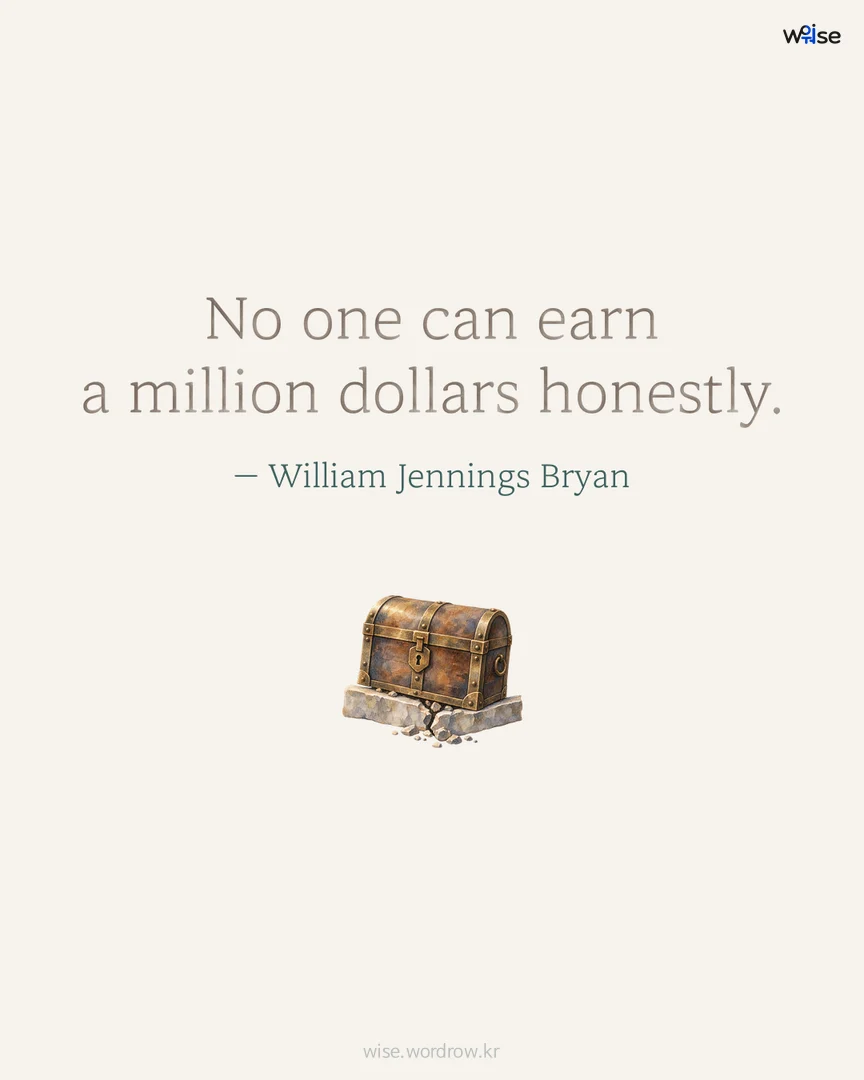 No one can earn a million dollars honestly. — William Jennings Bryan 포토카드