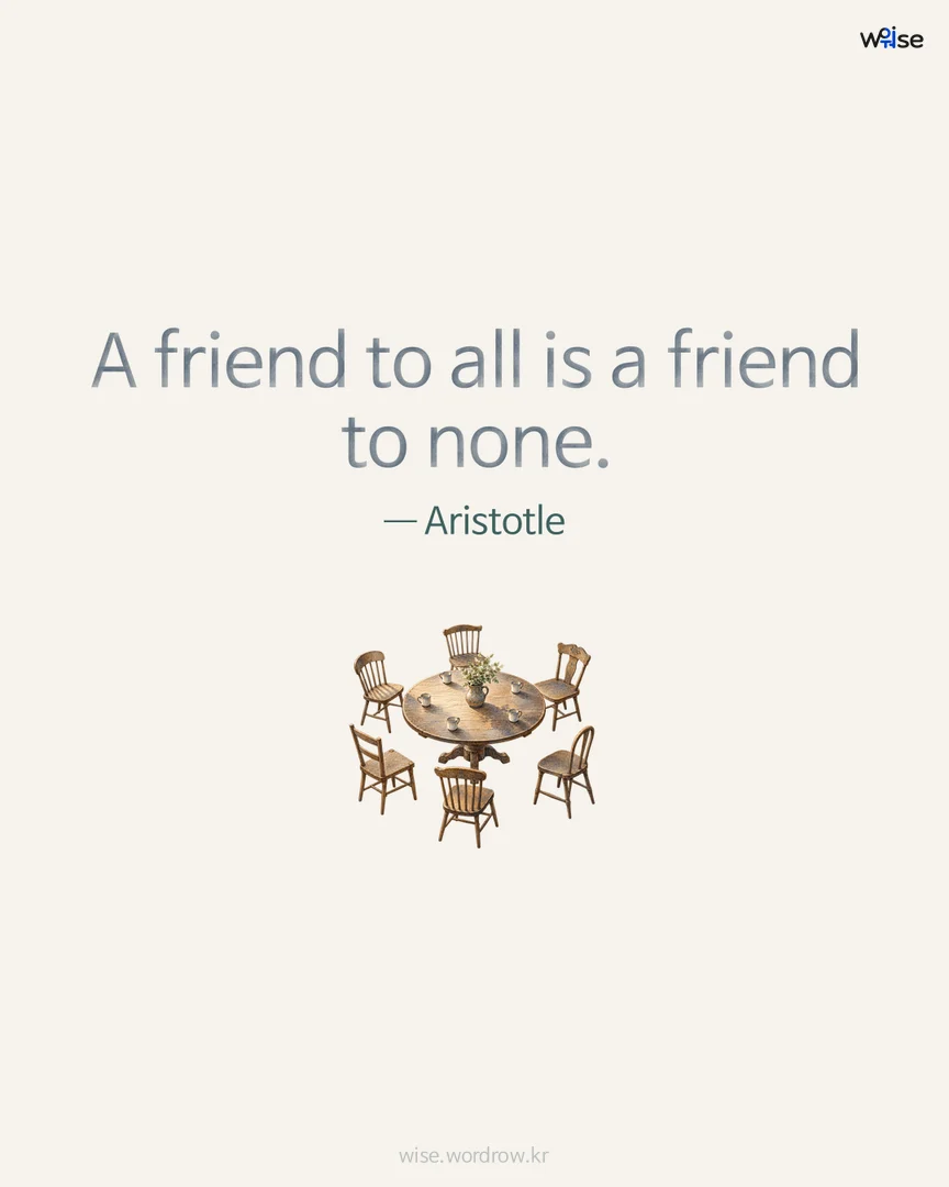 A friend to all is a friend to none. — Aristotle 포토카드