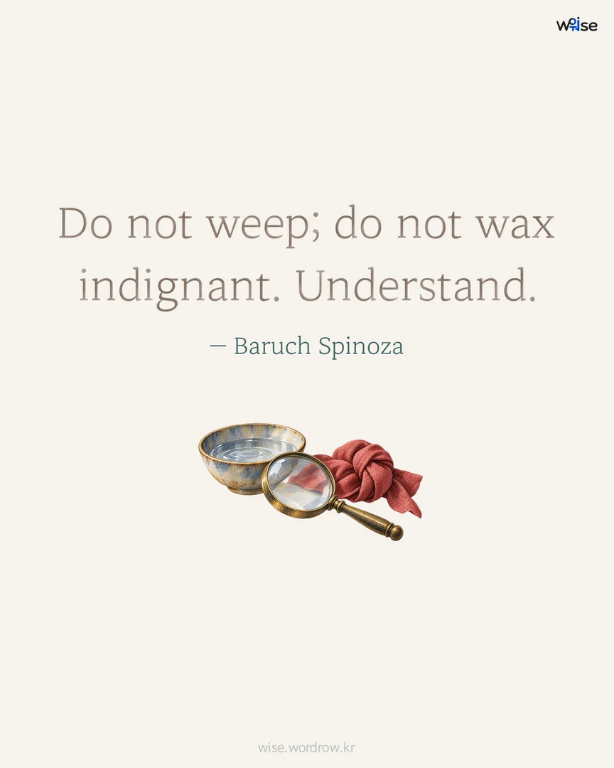 Do not weep; do not wax indignant. Understand. — Baruch Spinoza 포토카드