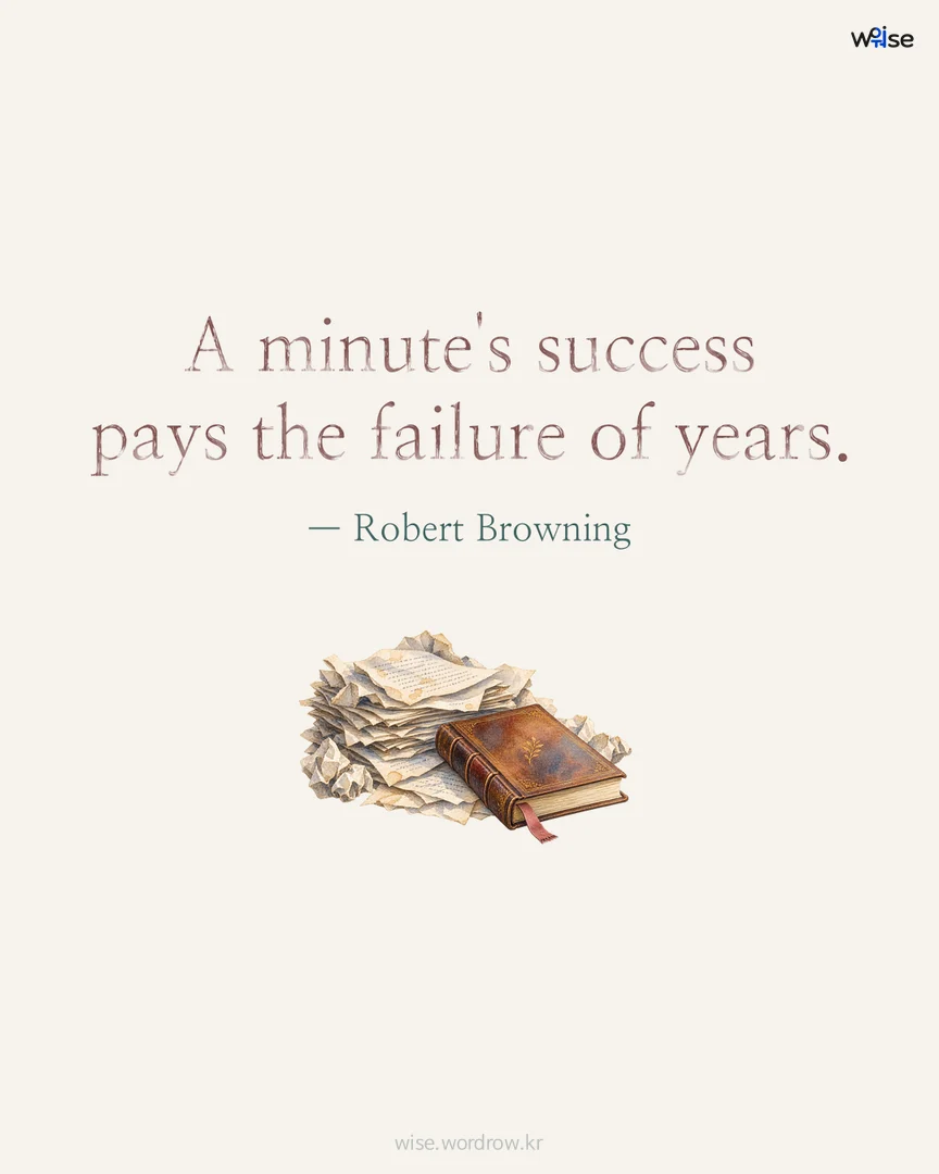 A minute's success pays the failure of years. — Robert Browning 포토카드