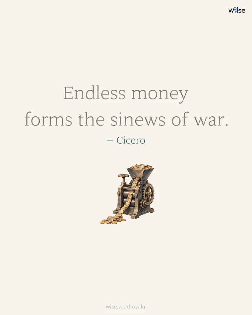 Endless money forms the sinews of war. — Cicero 포토카드