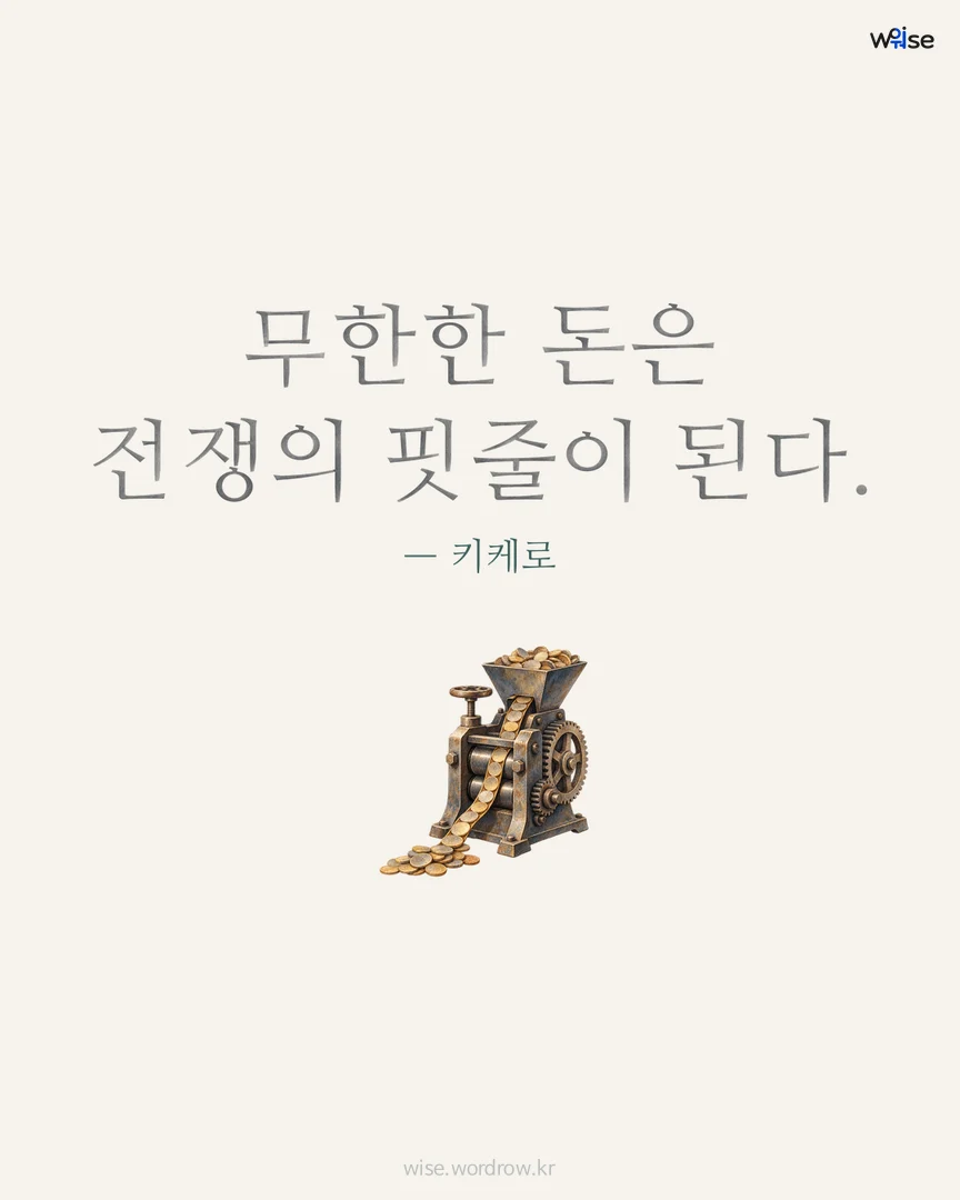 무한한 돈은 전쟁의 핏줄이 된다. — 키케로 포토카드