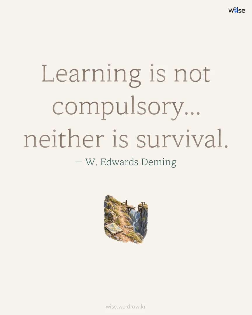 Learning is not compulsory... neither is survival. — W. Edwards Deming 포토카드