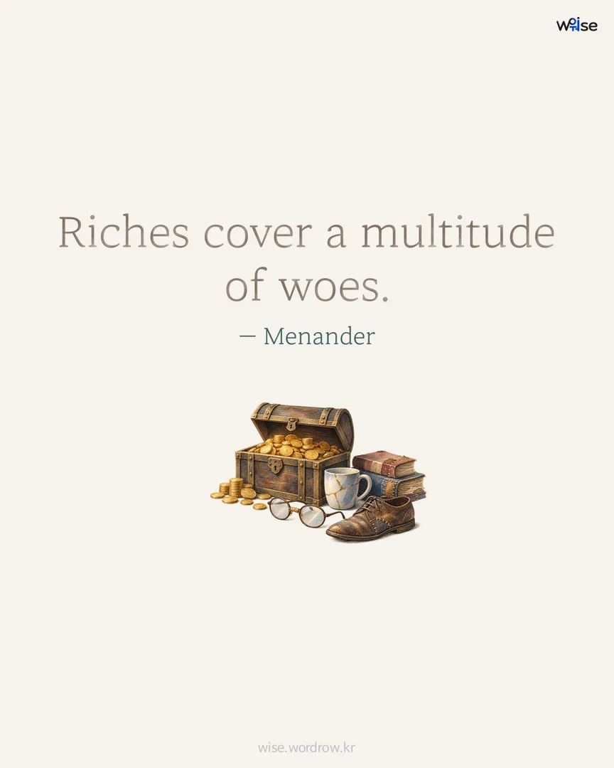 Riches cover a multitude of woes. — Menander 포토카드