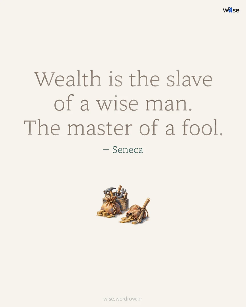 Wealth is the slave of a wise man. The master of a fool. — Seneca 포토카드