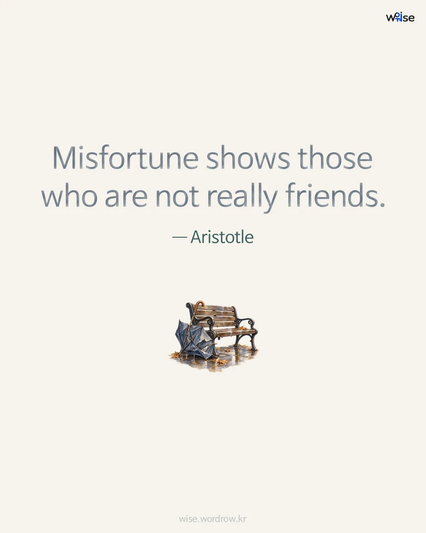 Misfortune shows those who are not really friends. — Aristotle 포토카드