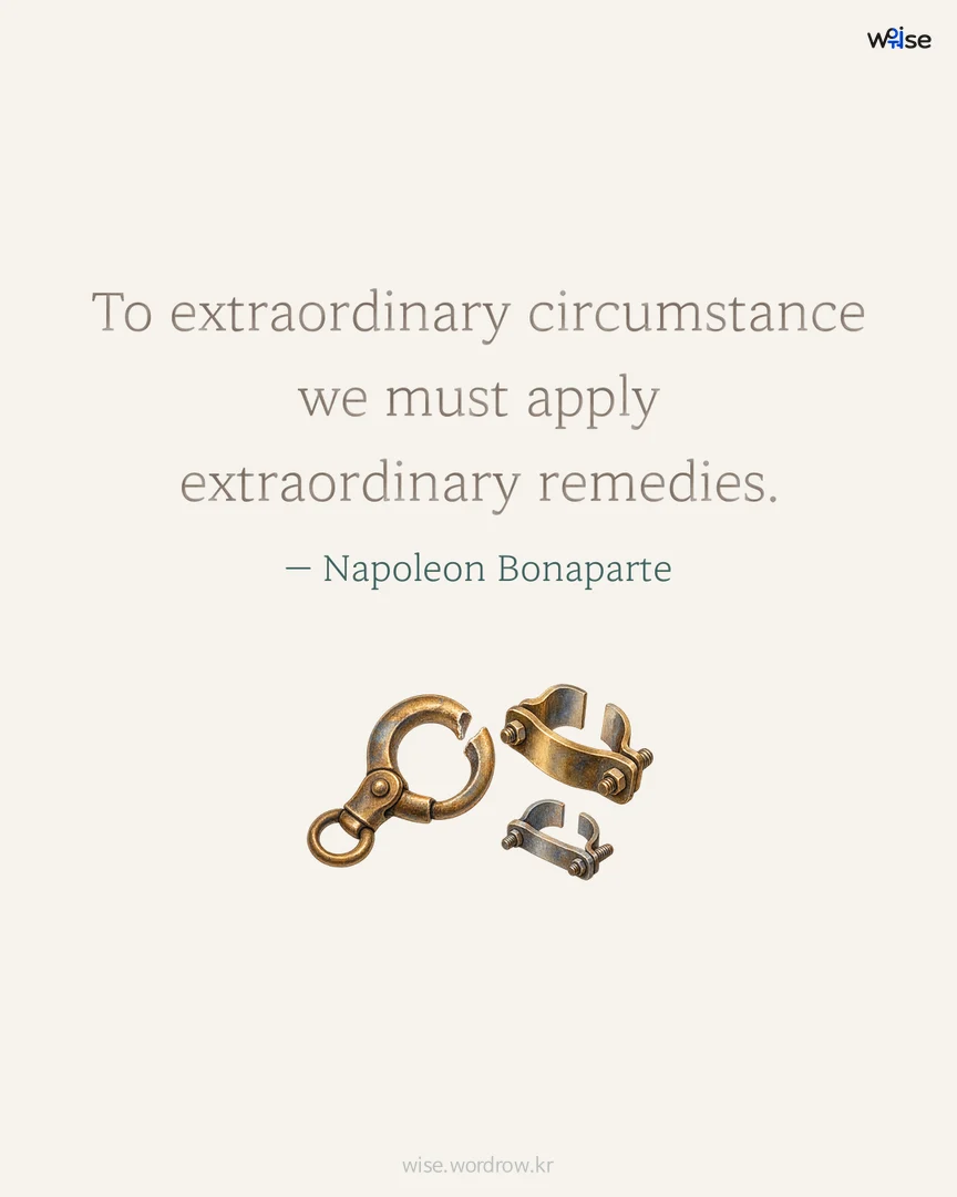 To extraordinary circumstance we must apply extraordinary remedies. — Napoleon Bonaparte 포토카드