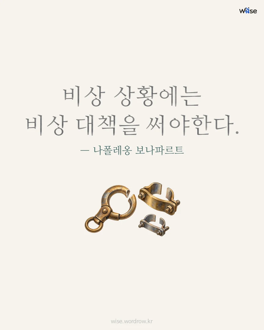 비상 상황에는 비상 대책을 써야한다. — 나폴레옹 보나파르트 포토카드