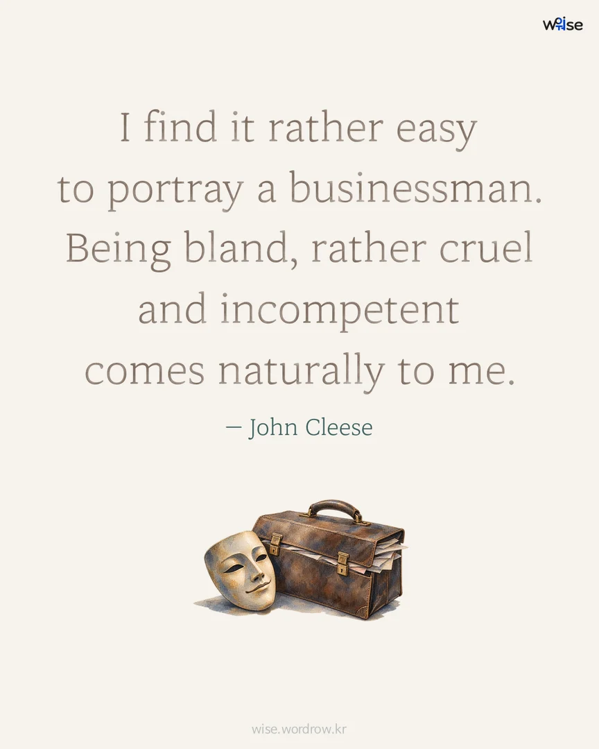 I find it rather easy to portray a businessman. Being bland, rather cruel and incompetent comes naturally to me. — John Cleese 포토카드