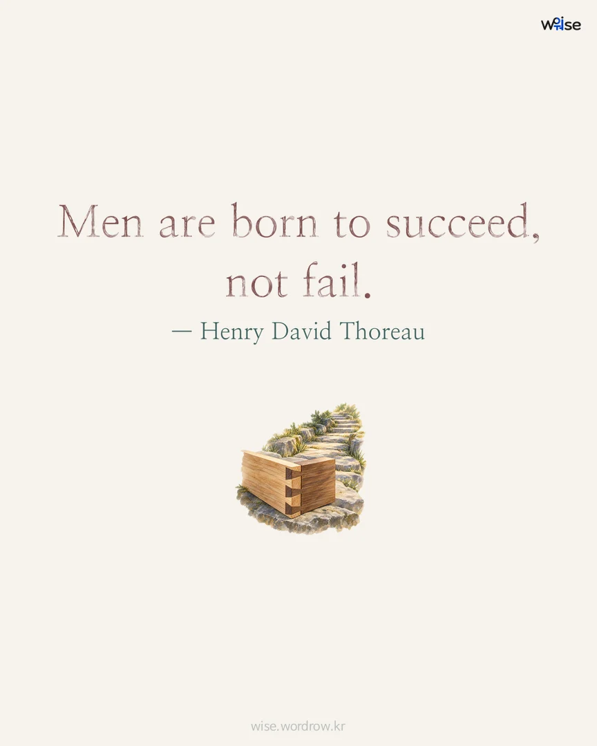 Men are born to succeed, not fail. — Henry David Thoreau 포토카드
