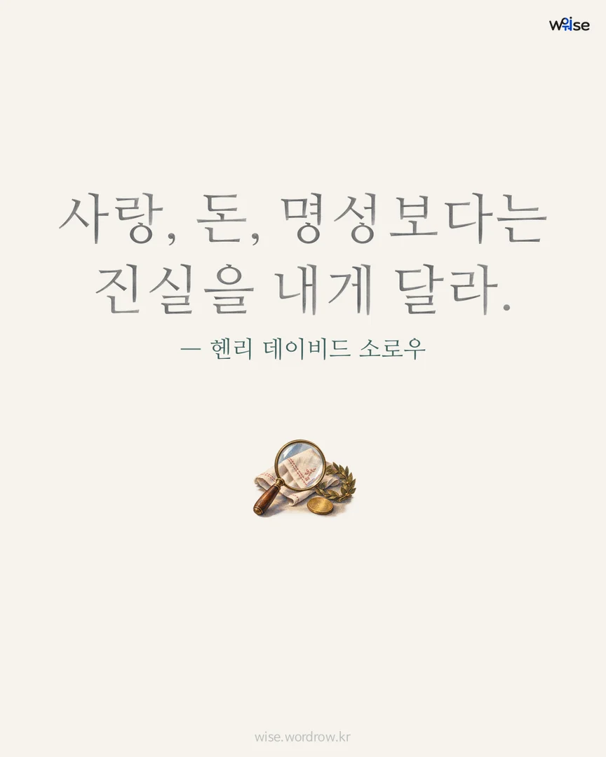 사랑, 돈, 명성보다는 진실을 내게 달라. — 헨리 데이비드 소로우 포토카드