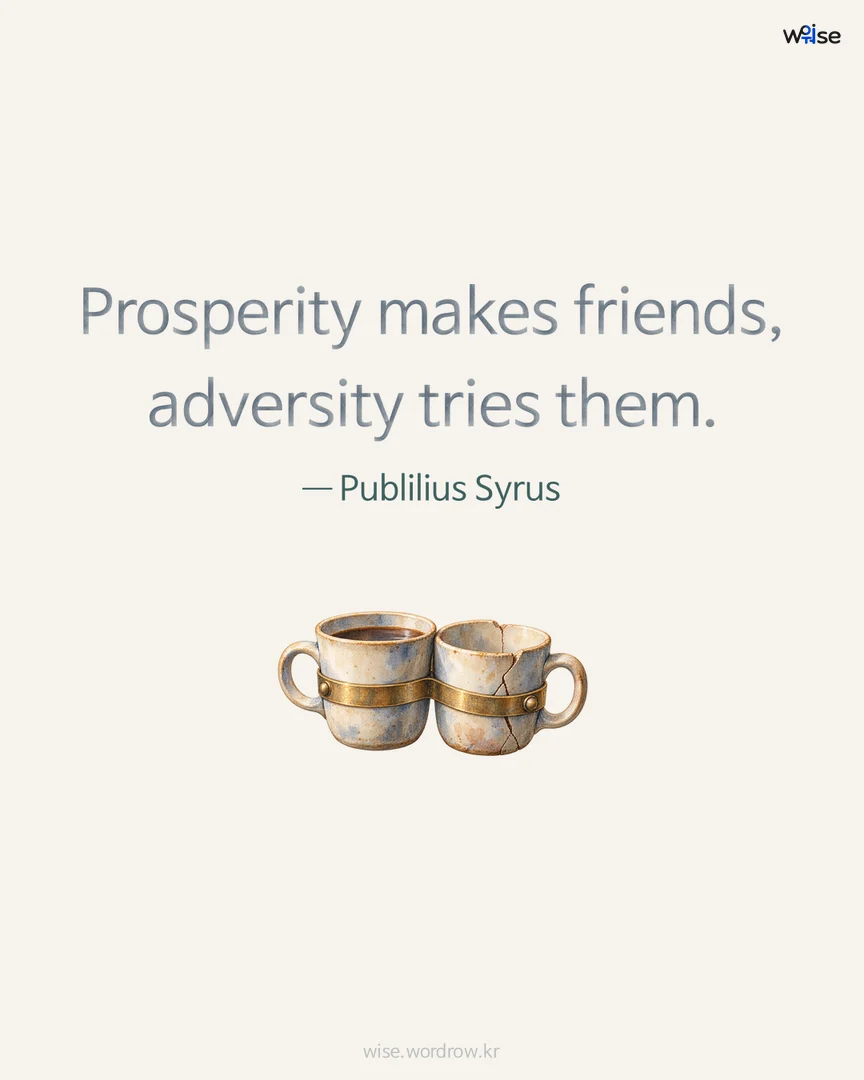 Prosperity makes friends, adversity tries them. — Publilius Syrus 포토카드