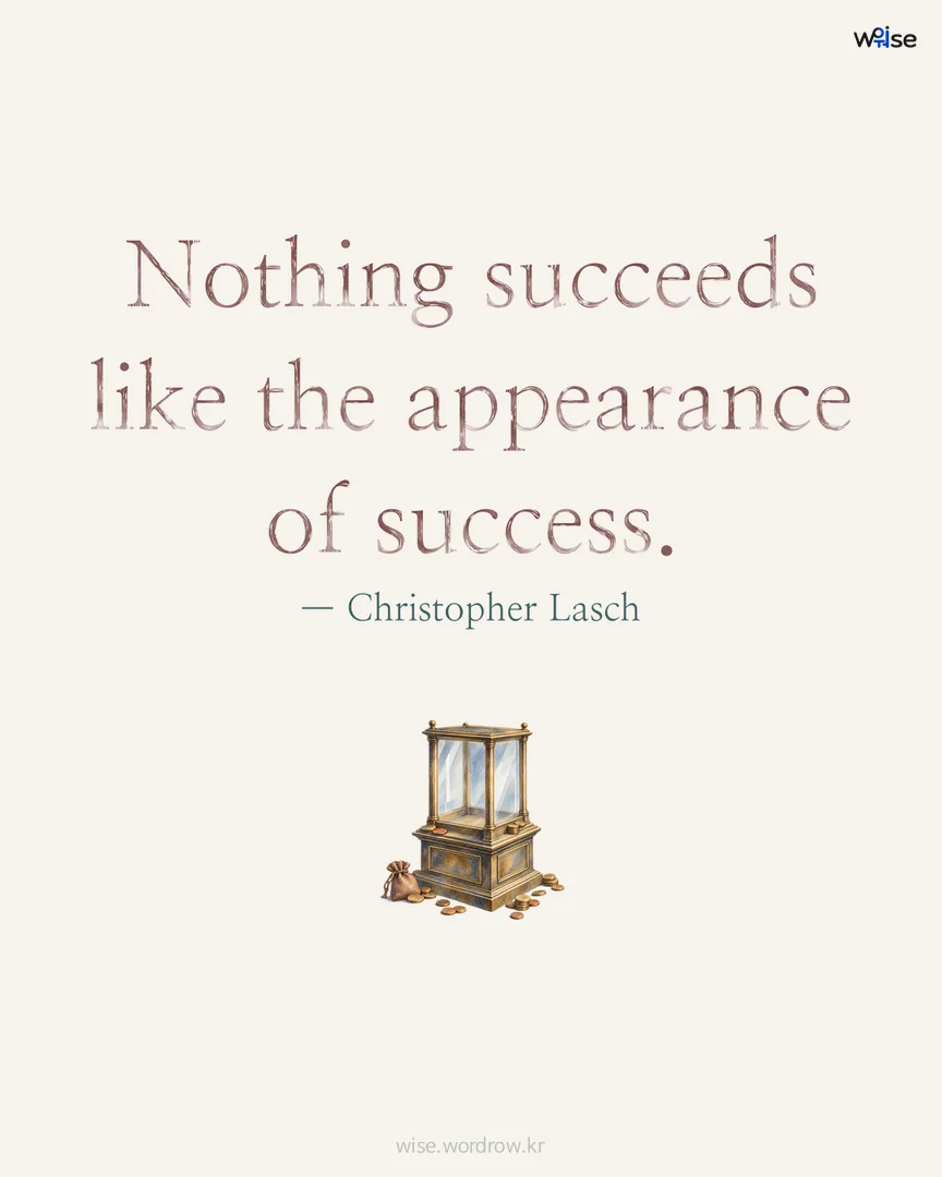 Nothing succeeds like the appearance of success. — Christopher Lasch 포토카드