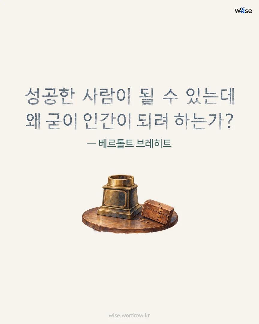 성공한 사람이 될 수 있는데 왜 굳이 인간이 되려 하는가? — 베르톨트 브레히트 포토카드