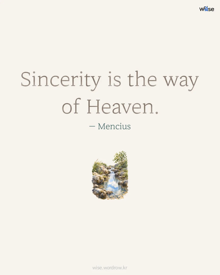 Sincerity is the way of Heaven. — Mencius 포토카드