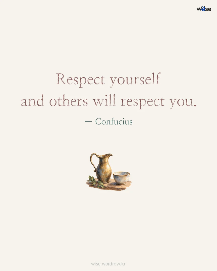 Respect yourself and others will respect you. — Confucius 포토카드