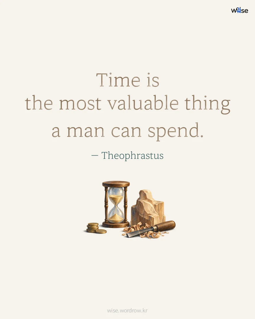 Time is the most valuable thing a man can spend. — Theophrastus 포토카드