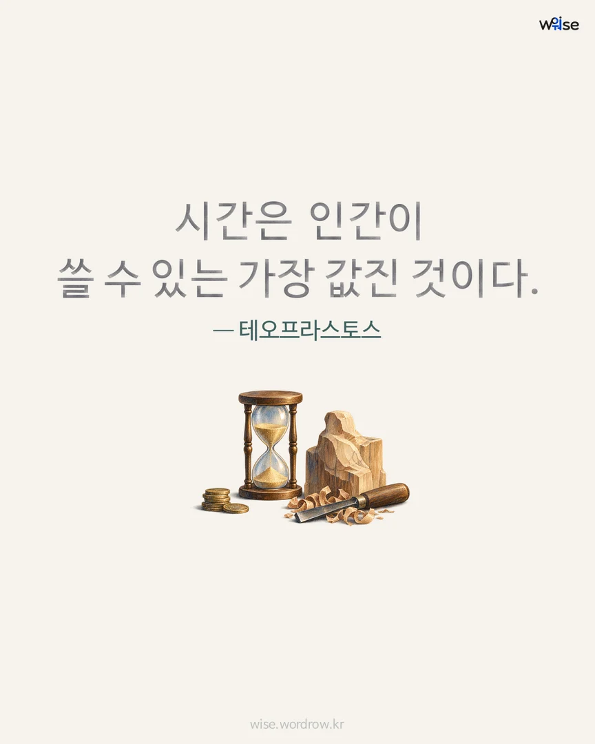 시간은 인간이 쓸 수 있는 가장 값진 것이다. — 테오프라스토스 포토카드