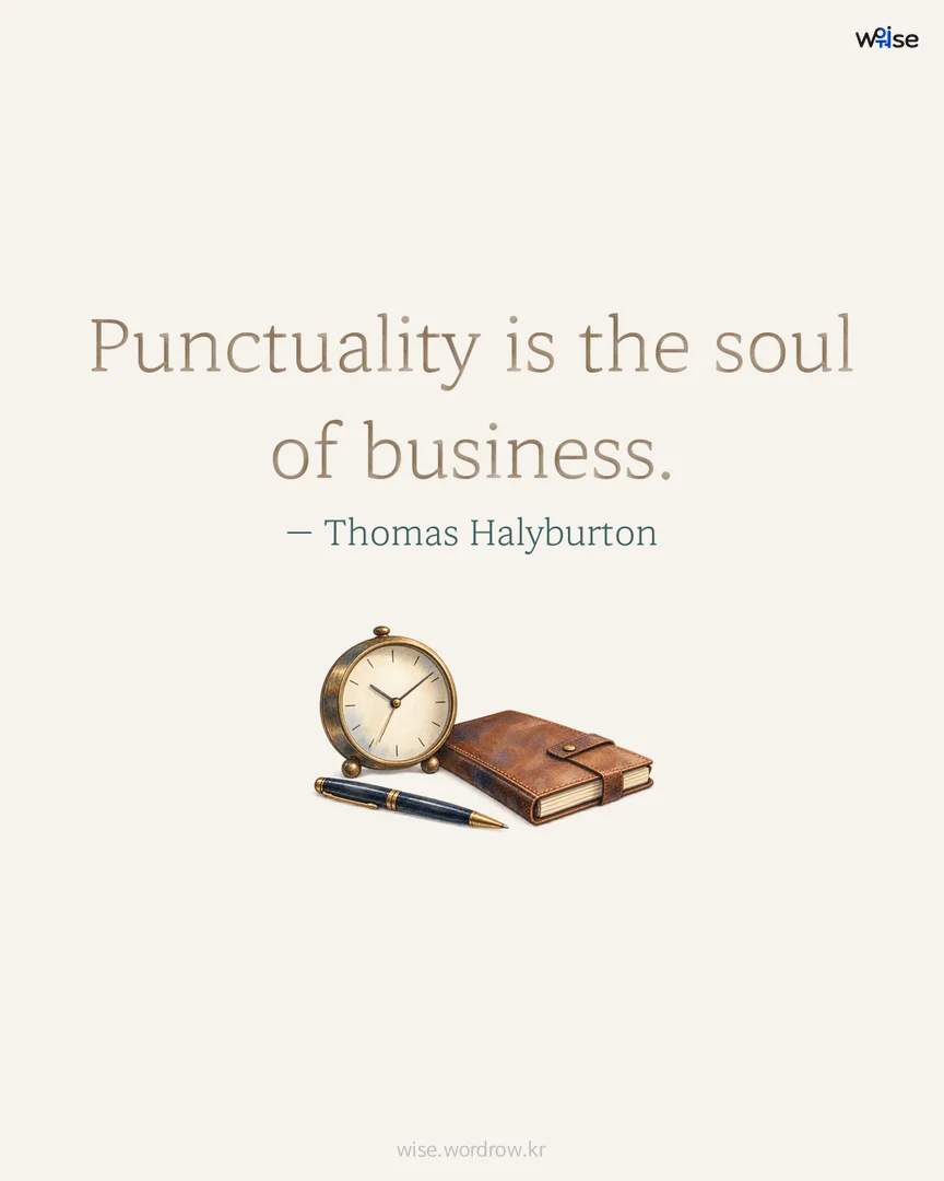 Punctuality is the soul of business. — Thomas Halyburton 포토카드