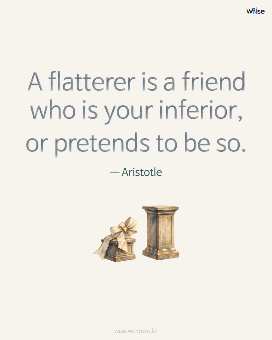 A flatterer is a friend who is your inferior, or pretends to be so. — Aristotle 포토카드