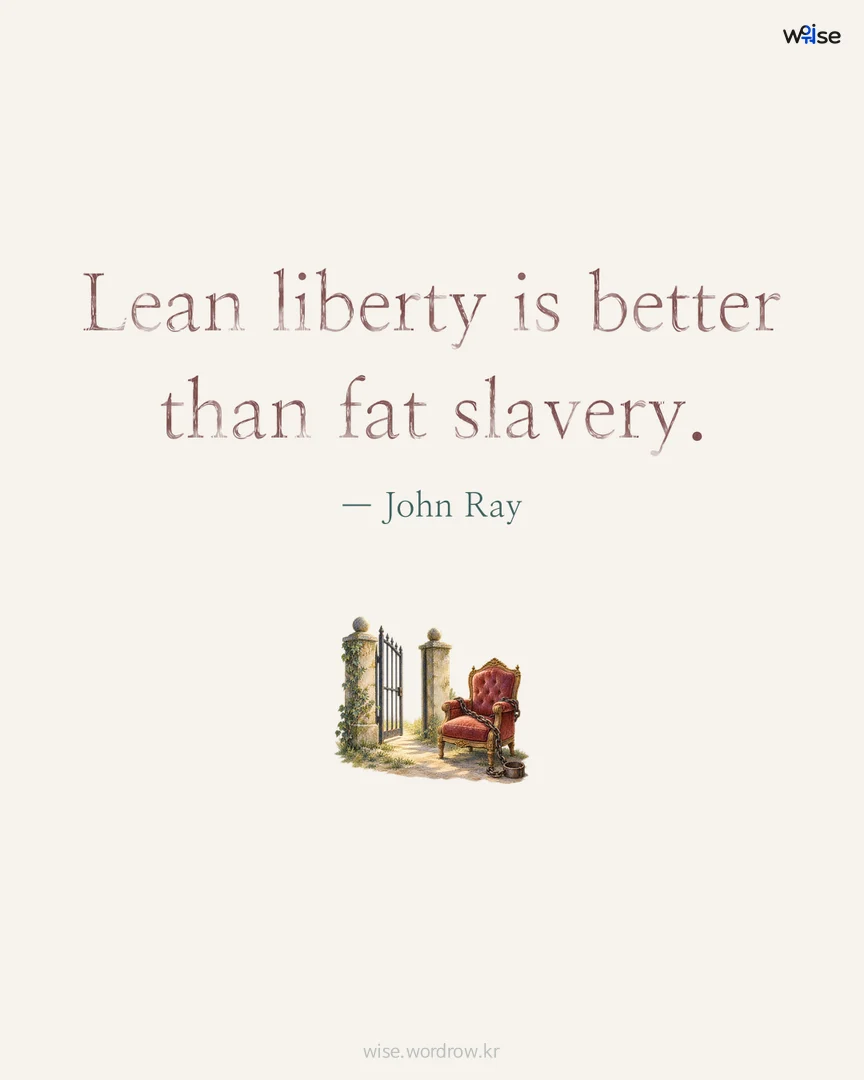 Lean liberty is better than fat slavery. — John Ray 포토카드