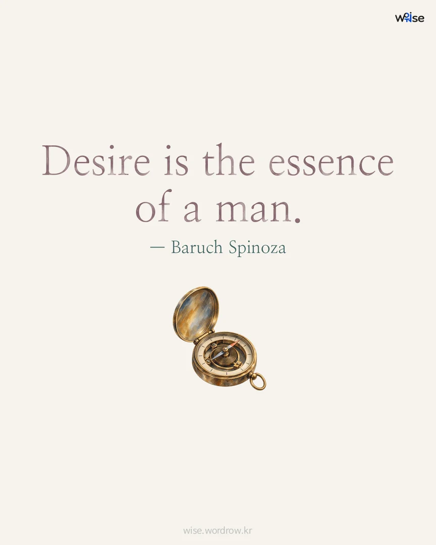 Desire is the essence of a man. — Baruch Spinoza 포토카드
