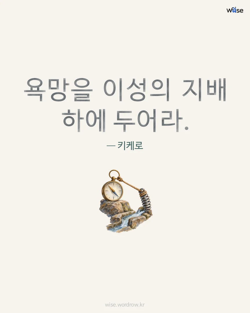 욕망을 이성의 지배 하에 두어라. — 키케로 포토카드