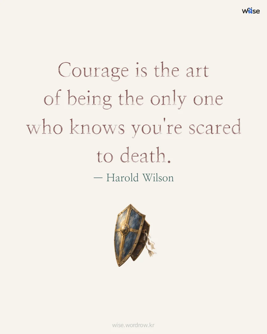 Courage is the art of being the only one who knows you're scared to death. — Harold Wilson 포토카드