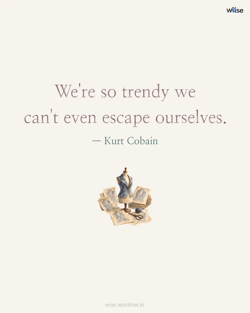 We're so trendy we can't even escape ourselves. — Kurt Cobain 포토카드