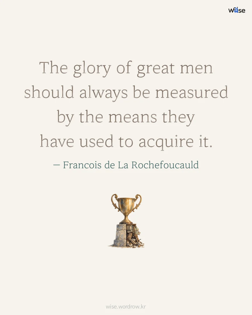 The glory of great men should always be measured by the means they have used to acquire it. — Francois de La Rochefoucauld 포토카드