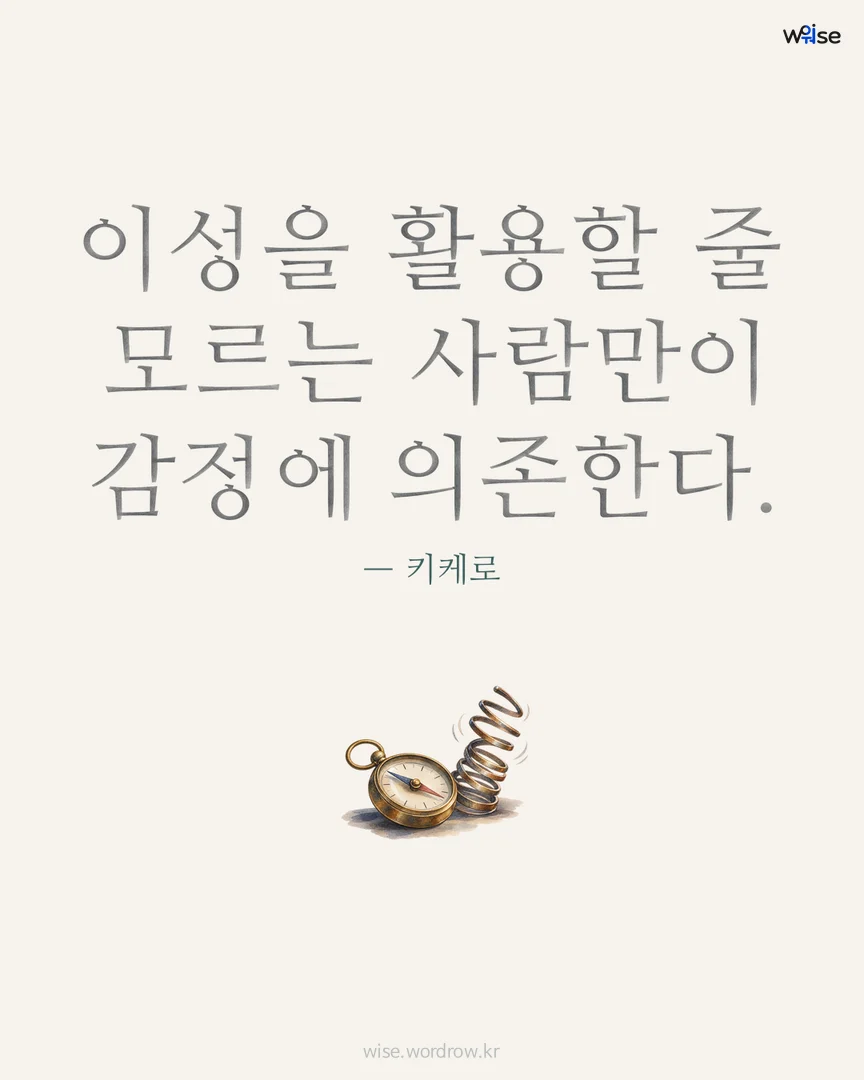이성을 활용할 줄 모르는 사람만이 감정에 의존한다. — 키케로 포토카드