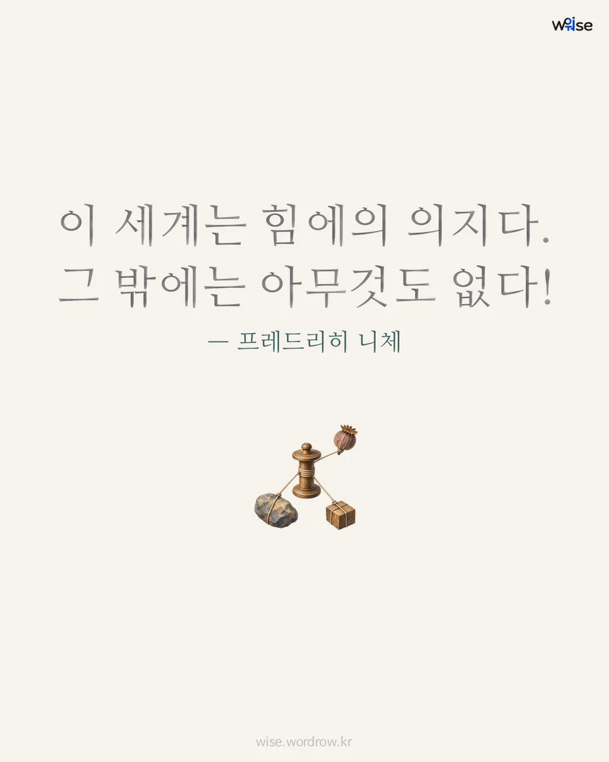 이 세계는 힘에의 의지다. 그 밖에는 아무것도 없다! — 프레드리히 니체 포토카드