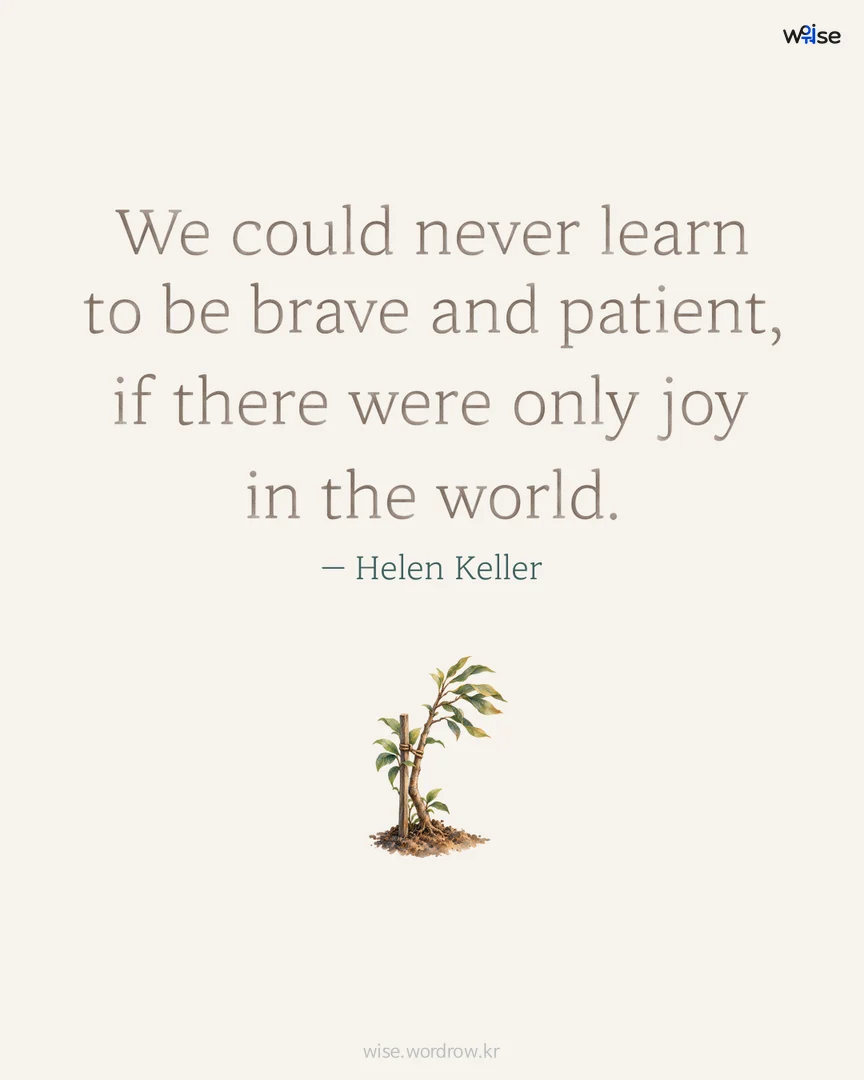 We could never learn to be brave and patient, if there were only joy in the world. — Helen Keller 포토카드
