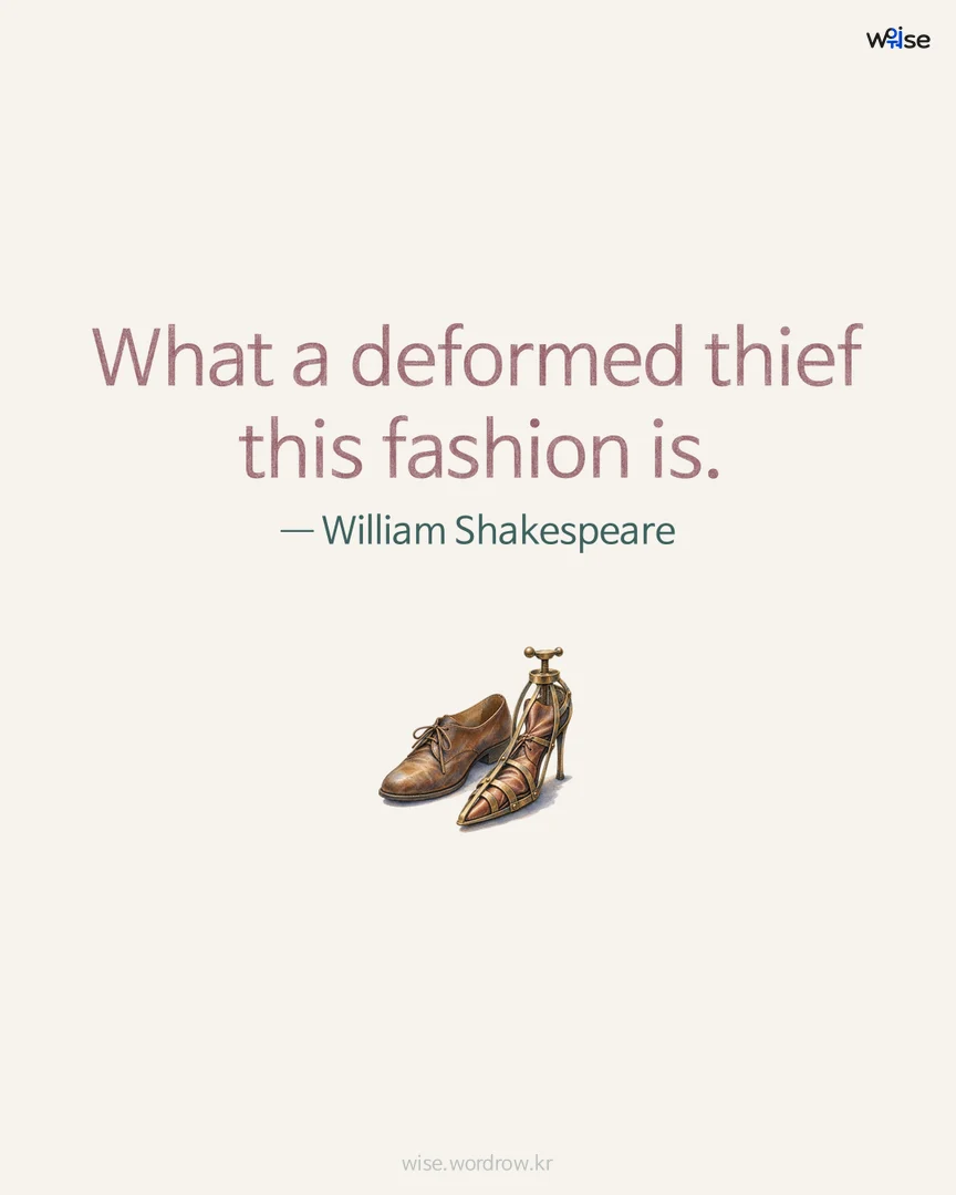 What a deformed thief this fashion is. — William Shakespeare 포토카드