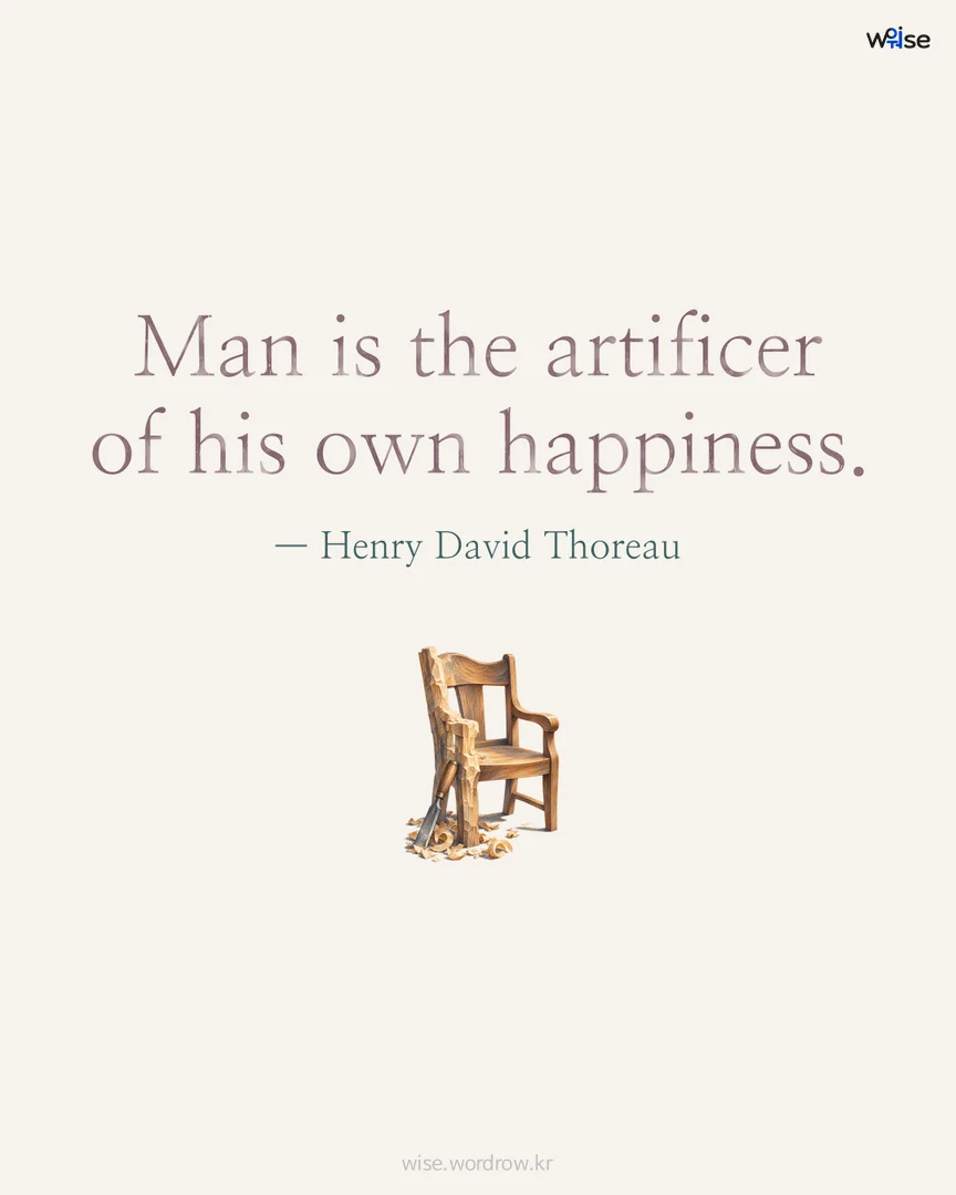 Man is the artificer of his own happiness. — Henry David Thoreau 포토카드