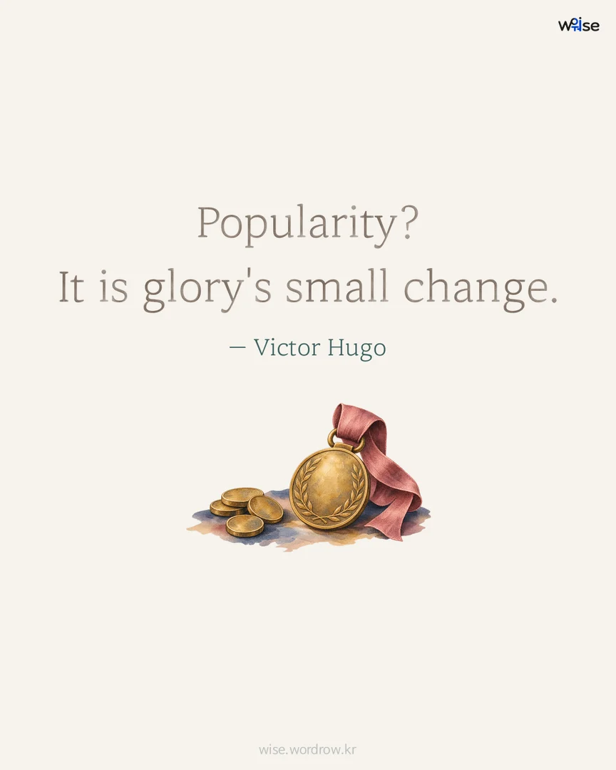 Popularity? It is glory's small change. — Victor Hugo 포토카드