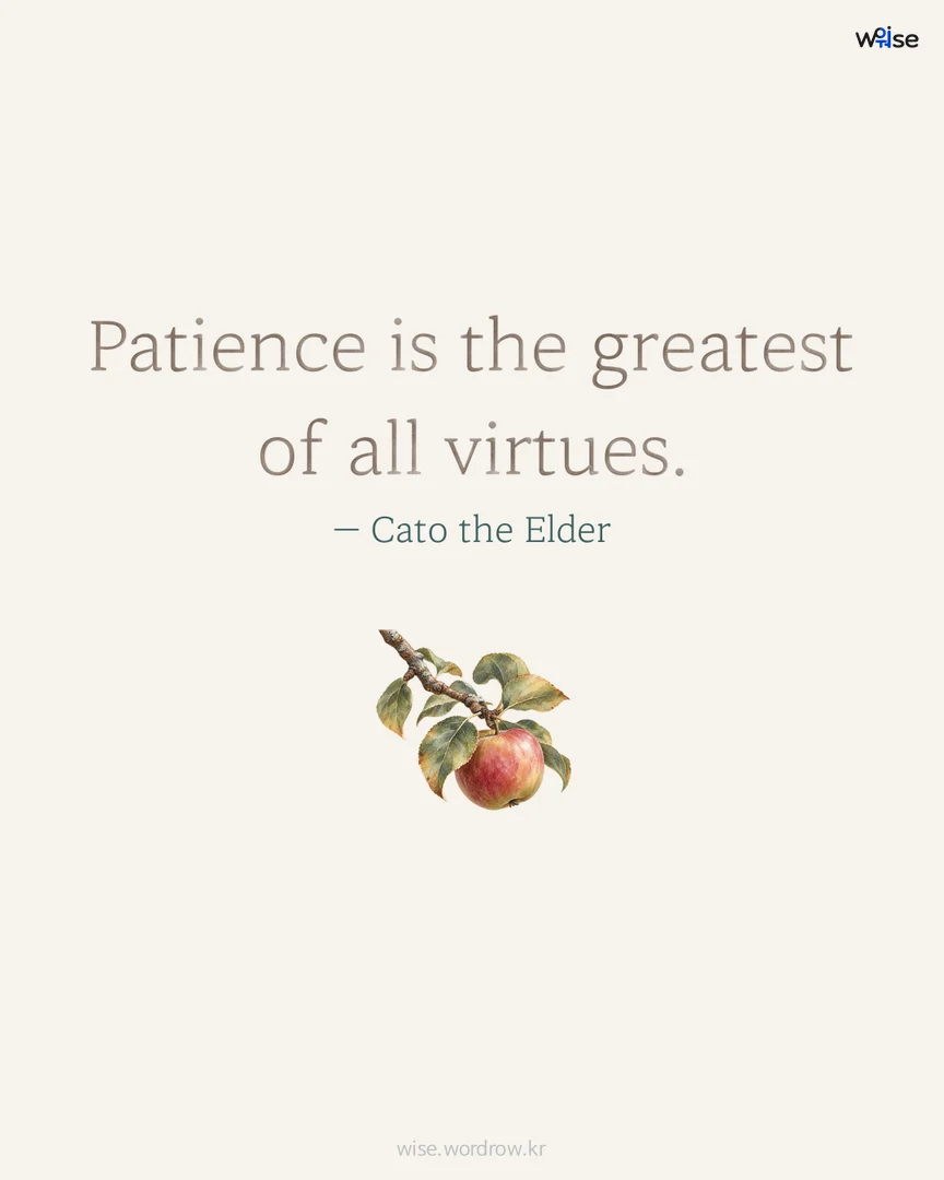 Patience is the greatest of all virtues. — Cato the Elder 포토카드