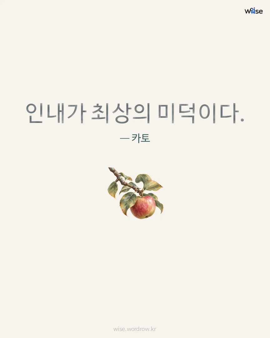 인내가 최상의 미덕이다. — 카토 포토카드